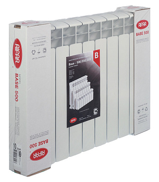 Радиатор биметаллический Rifar Base 500 мм 10 секций 1" боковое подключение белый