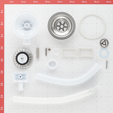 Выпуск для мойки Wirquin 3 1/2 с переливом нержавеющая сталь (30987086)