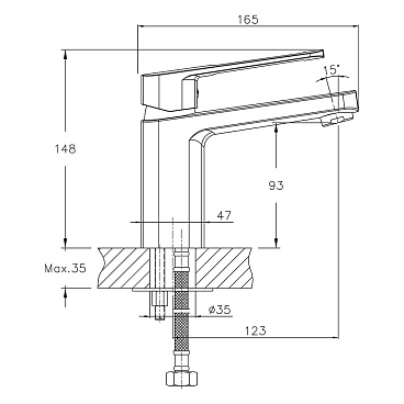 Смеситель для раковины Lavelly Prime хром однорычажный (672209)