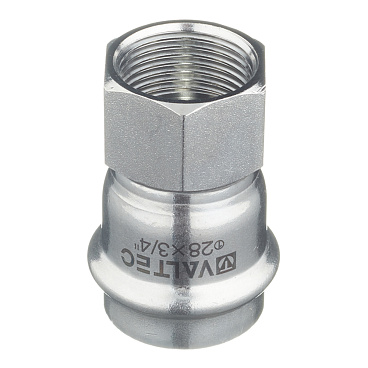 Соединитель VALTEC (VTi.902.I.002805) 28 мм х 3/4 ВР(г) нержавеющая сталь