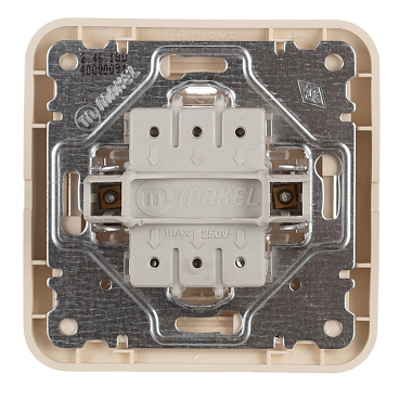 Выключатель Makel Mimoza трехклавишный встраиваемый бежевый (25092)