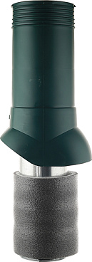 Вентиляционный выход Поливент изолированный d125х160 мм зеленый RAL 6020