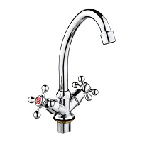 Смеситель для кухни РМС хром с высоким изливом двухвентильный (SL71-271F)