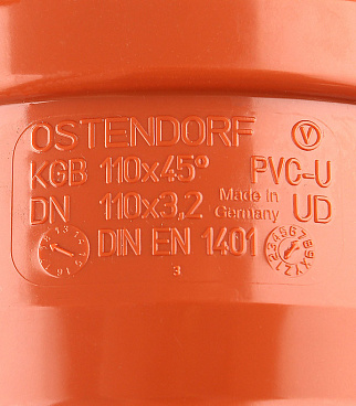 Отвод Ostendorf KGВ d110 мм 45° пластиковый для наружной канализации (220220)