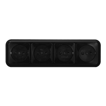 Розетка Svet накладная черная со шторками (EV0361-8341)