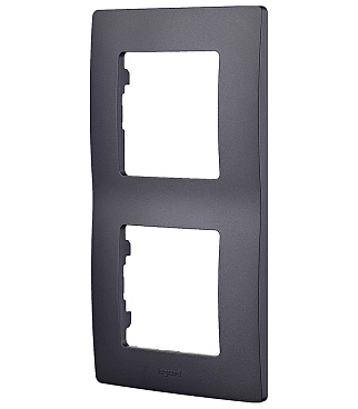 Рамка Legrand Etika двухместная антрацит (672582)