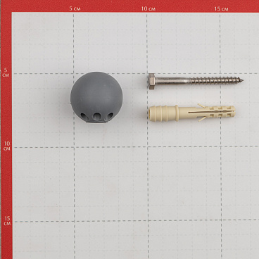 Упор дверной с крепежом серый