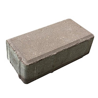 Плитка тротуарная Брусчатка кирпичик 100х200х60 мм коричневая