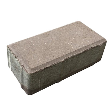 Плитка тротуарная Брусчатка кирпичик 100х200х60 мм коричневая