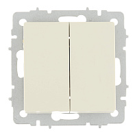 Выключатель IEK Brite ВС10-2-6-БрКр двухклавишный встраиваемый бежевый проходной (BR-V22-0-10-K10)