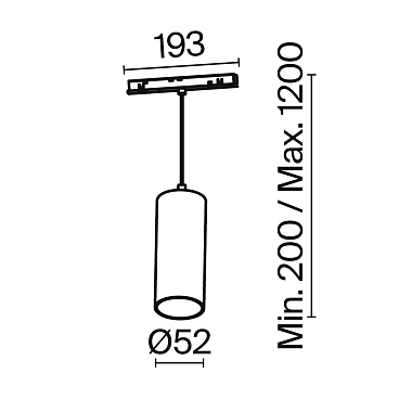 Трековый подвесной светильник Technical TR041-4-12WTW-DD-W
