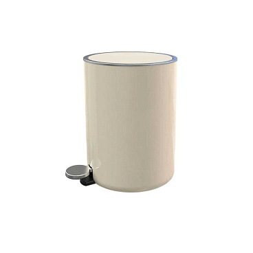 Ведро для мусора Primanova Lenox с крышкой 5 л пластик бежевое с педалью