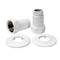 Соединитель прямой для полотенцесушителя Smart 1 ВР(г) х 3/4 НР(ш) белый (2 шт.)