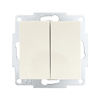 Выключатель Lezard Vesna двухклавишный встраиваемый крем (742-0388-101)