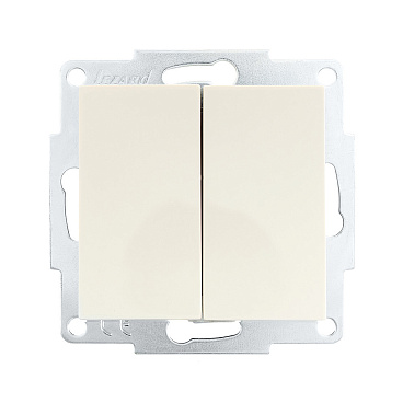 Выключатель Lezard Vesna двухклавишный встраиваемый крем (742-0388-101)