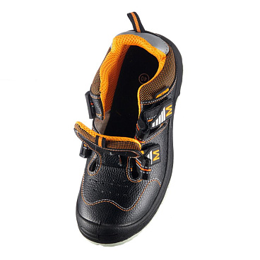 Сандалии кожаные с перфорацией и защитным подноском и стелькой размер 41 черные Мистраль SJ4000 (119890)