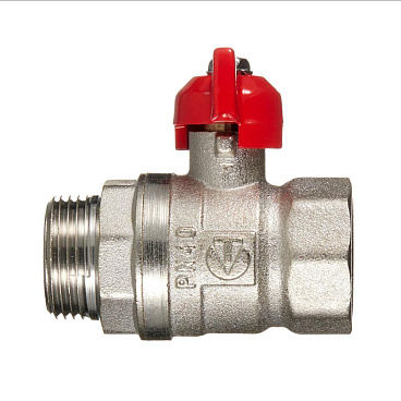 Кран шаровой латунный Valtec 3/4 ВР(г) х 3/4 НР(ш) бабочка прямой (VT.123.N.05)