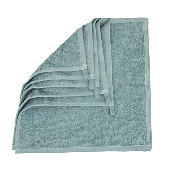 Набор салфеток махровых 30х30 см серо-зеленый (5 шт.)