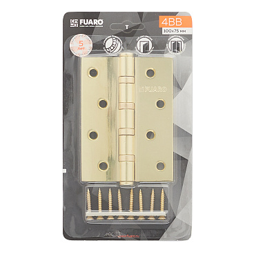 Петля Fuaro карточная универсальная неразъемная 100х75 мм латунь