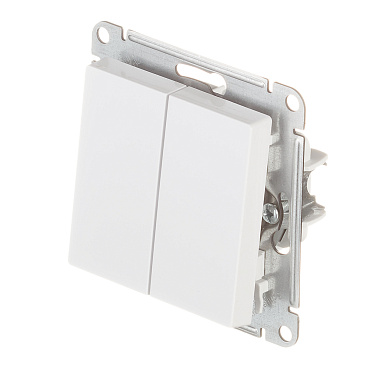 Переключатель Systeme Electric AtlasDesign двухклавишный встраиваемый белый (ATN000165)