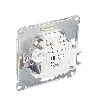 Выключатель Systeme Electric Glossa одноклавишный встраиваемый бежевый с подсветкой (GSL000213)