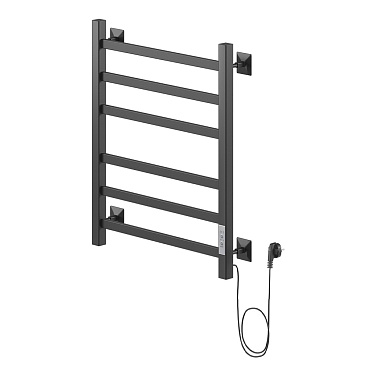 Полотенцесушитель электрический MyFrea MyVatican 600х400 мм 93 Вт с терморегулятором черный
