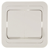 Выключатель Makel Mimoza двухклавишный встраиваемый белый (12003)