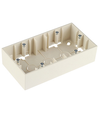 Коробка монтажная Simon 15 двухместная накладная слоновая кость (1590752-031)