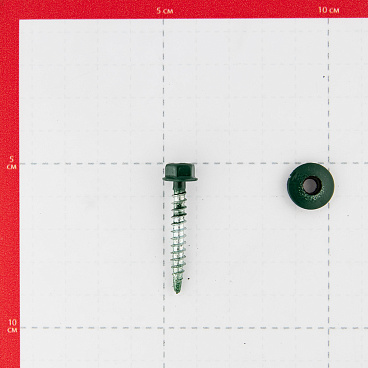 Саморезы кровельные с буром 35х4,8 мм металл-дерево зеленые RAL 6005 (60 шт.)