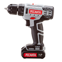 Дрель-шуруповерт аккумуляторная Ресанта ДА-14-2ЛК 14 В 2 Ач Li-Ion 2 АКБ и ЗУ (75/14/4)