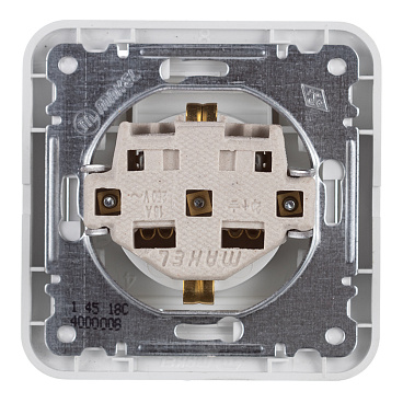 Розетка Makel Mimoza встраиваемая белая с крышкой (12009)