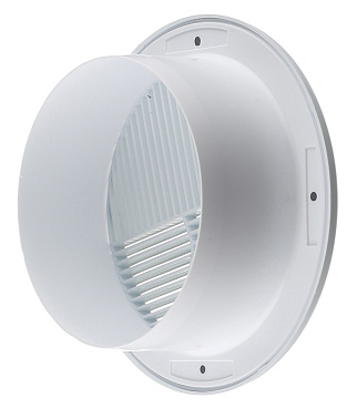 Решетка вентиляционная пластиковая торцевая Era РПКФ d164 мм с фланцем d125 мм белая