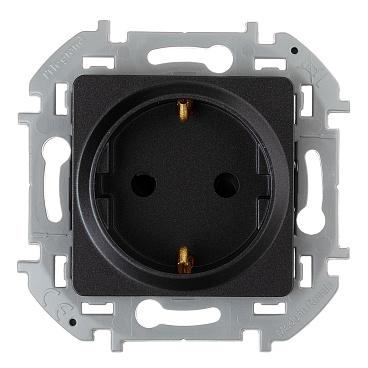 Розетка Legrand Inspiria встраиваемая антрацит со шторками (673733)