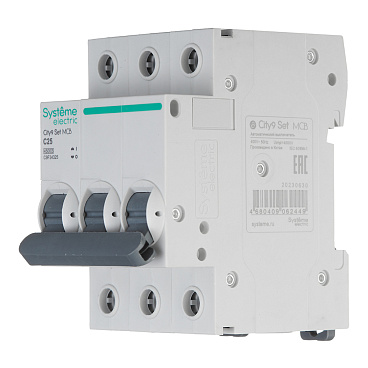Автоматический выключатель модульный Systeme Electric City9 Set 3P 25А тип C 4,5 кА 230 В (C9F34325)