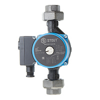 Циркуляционный насос для систем отопления Stout 25/40-180 DN25 подъем 4 м 180 мм с гайками (SPC-0010-2540180)