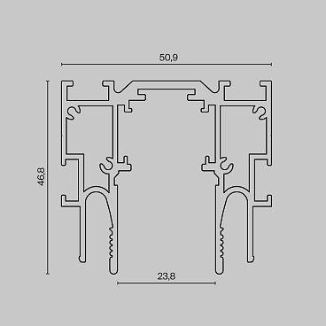 Шинопровод встраиваемый для натяжного потолка Technical TRX034-SCCL-422B