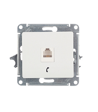Розетка телефонная Systeme Electric Glossa встраиваемая белая RJ11 (GSL000181T)