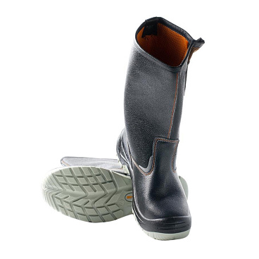 Сапоги кожаные с защитным подноском и стелькой размер 43 черные Мистраль SJ9133-S (104333)