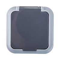 Розетка Svet накладная серая с крышкой (EV 0366-6615)