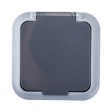 Розетка Svet накладная серая с крышкой (EV 0366-6615)