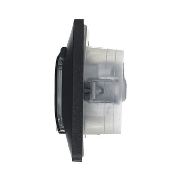 Розетка Systeme Electric Glossa встраиваемая антрацит со шторками с крышкой (GSL000748)