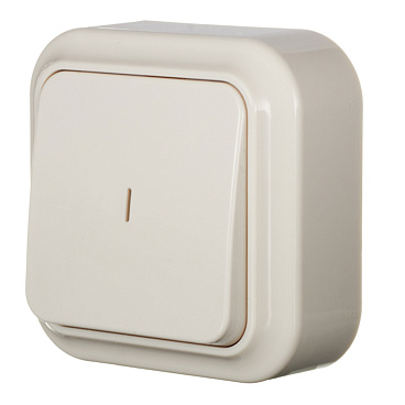 Выключатель Svet одноклавишный накладной бежевый с подсветкой (SV1001-0002)