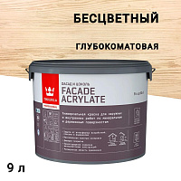 Краска фасадная Tikkurila/Tikkivala Facade Acrylate база C бесцветная 9 л