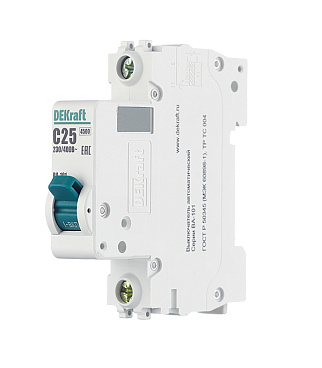 Автоматический выключатель модульный Dekraft BA-101 1P 25А тип C 4,5 кА 230/400 В (11056DEK)