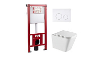 Комплект инсталляции Corsa Deco CX с унитазом Corsa Deco TX Tornado с кнопкой белой и сиденьем дюропласт микролифт