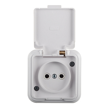 Розетка Svet накладная белая с крышкой (0215-00191)