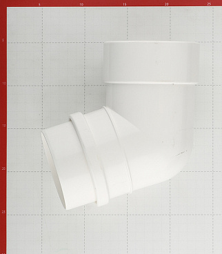 Колено трубы Docke Lux пластиковое d100 мм 72° пломбир RAL 9003