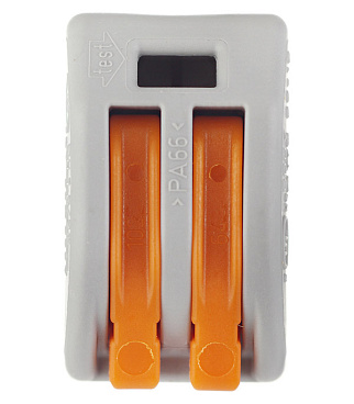 Клемма на 2 провода Wago 0,08-2,5 кв.мм с рычажками без пасты (50 шт.) (222-412/2650)