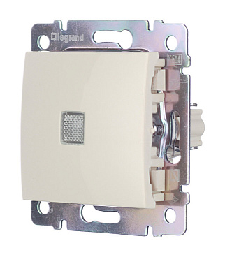 Выключатель Legrand Valena одноклавишный встраиваемый слоновая кость с подсветкой (695601)