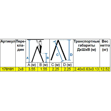 Стремянка деревянная 8 ступеней 1,50 м Krause